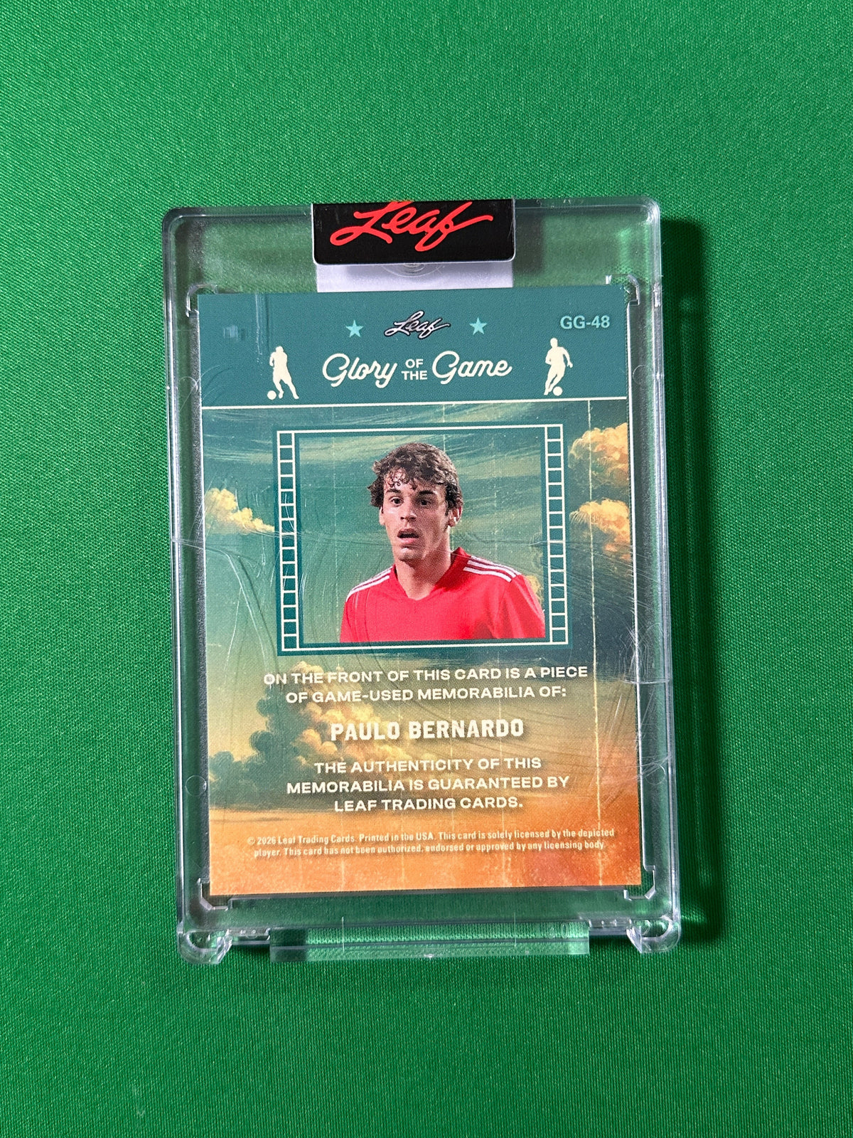 Paulo Bernardo Relic 5/5 Portugal Leaf Glory of the Game 2026 football card back