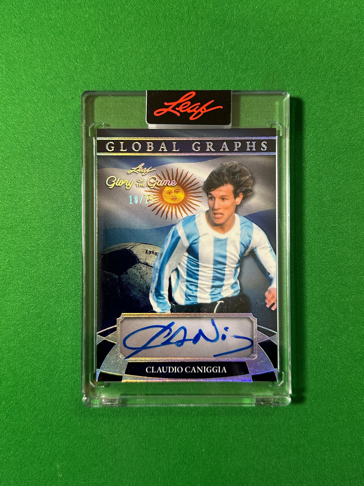 Claudio Caniggia Autograph 10/15 Argentina Leaf Glory of the Game 2026 football card Front