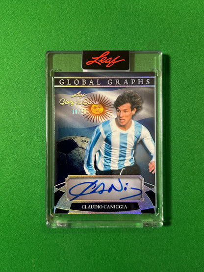 Claudio Caniggia Autograph 10/15 Argentina Leaf Glory of the Game 2026 football card Front