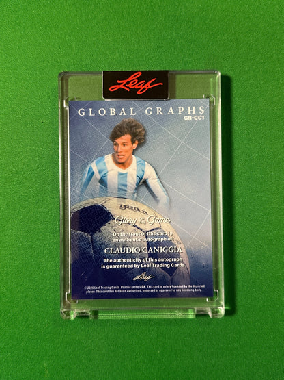 Claudio Caniggia Autograph 10/15 Argentina Leaf Glory of the Game 2026 football card back