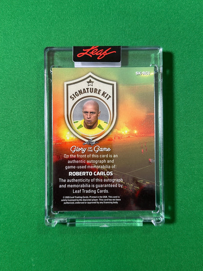 Roberto Carlos Autograph Relic 6/20 Brazil Leaf Glory of the Game 2026 football card back