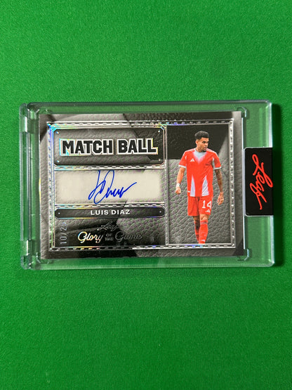 Luis Díaz Autograph 10/25 Bayern Munich Leaf Glory of the Game 2026 football card Front