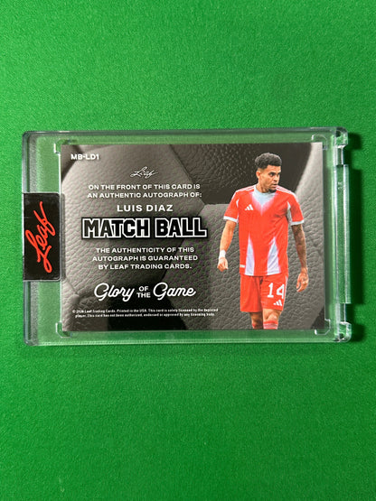 Luis Díaz Autograph 10/25 Bayern Munich Leaf Glory of the Game 2026 football card back