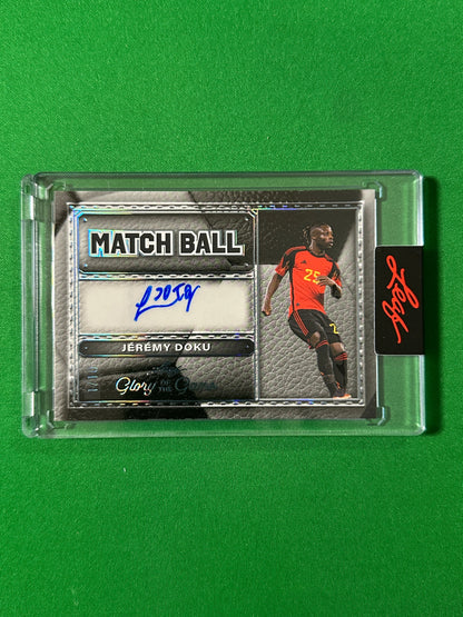 Jérémy Doku Autograph 1/3 Belgium Leaf Glory of the Game 2026 football card Front