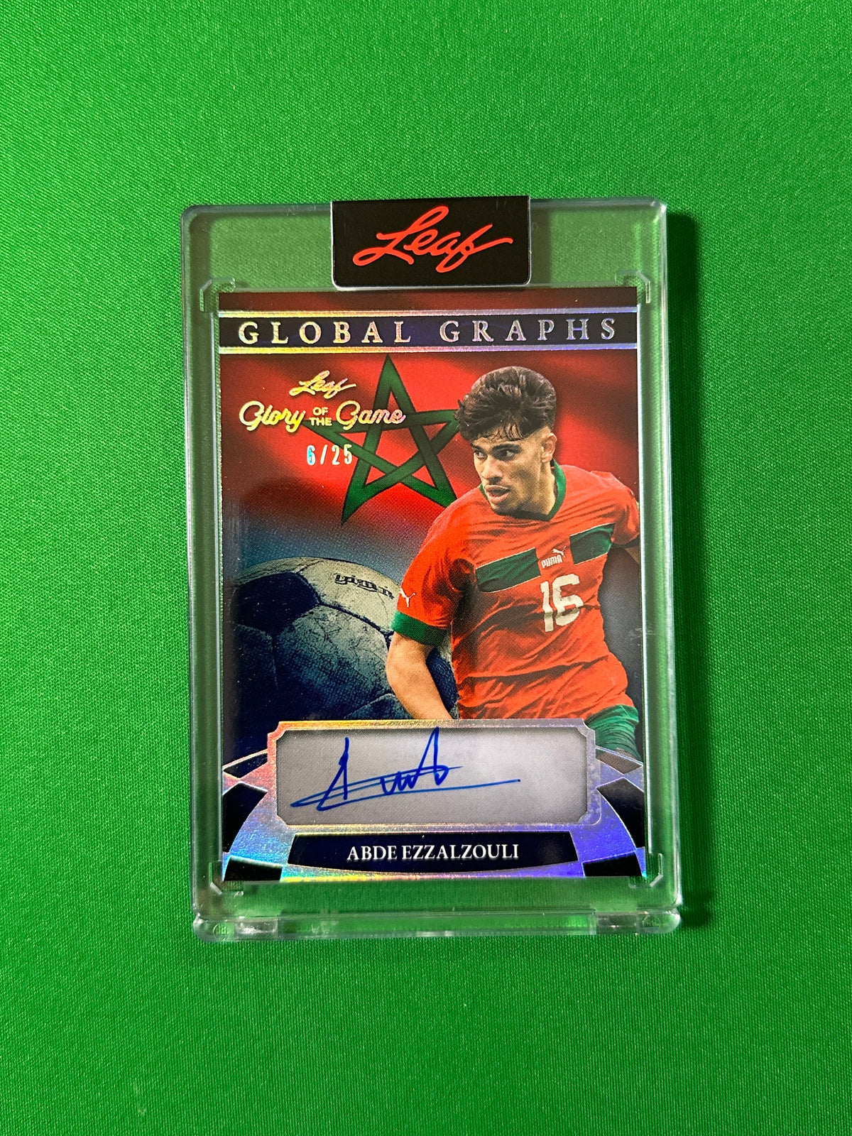 Abde Ezzalzouli Autograph 6/25 Morocco Leaf Glory of the Game 2026 football card Front