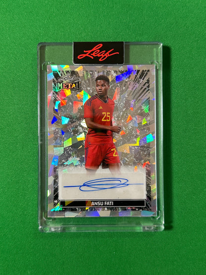 Ansu Fati Autograph 1/10 Spain Leaf Glory of the Game 2026 football card Front