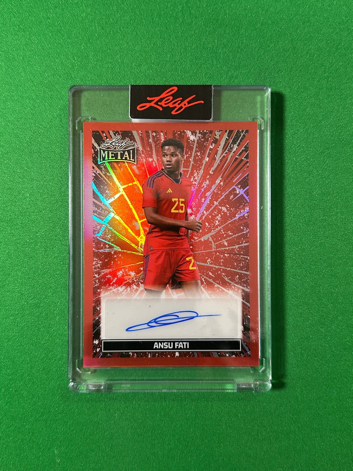 Ansu Fati Autograph 2/3 Spain Leaf Glory of the Game 2026 football card Front