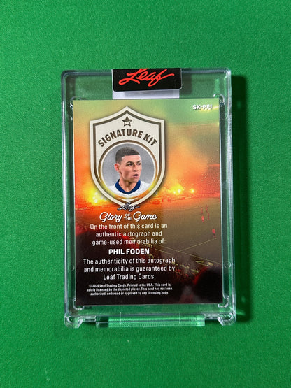 Phil Foden Autograph Relic 5/15 England Leaf Glory of the Game 2026 football card back