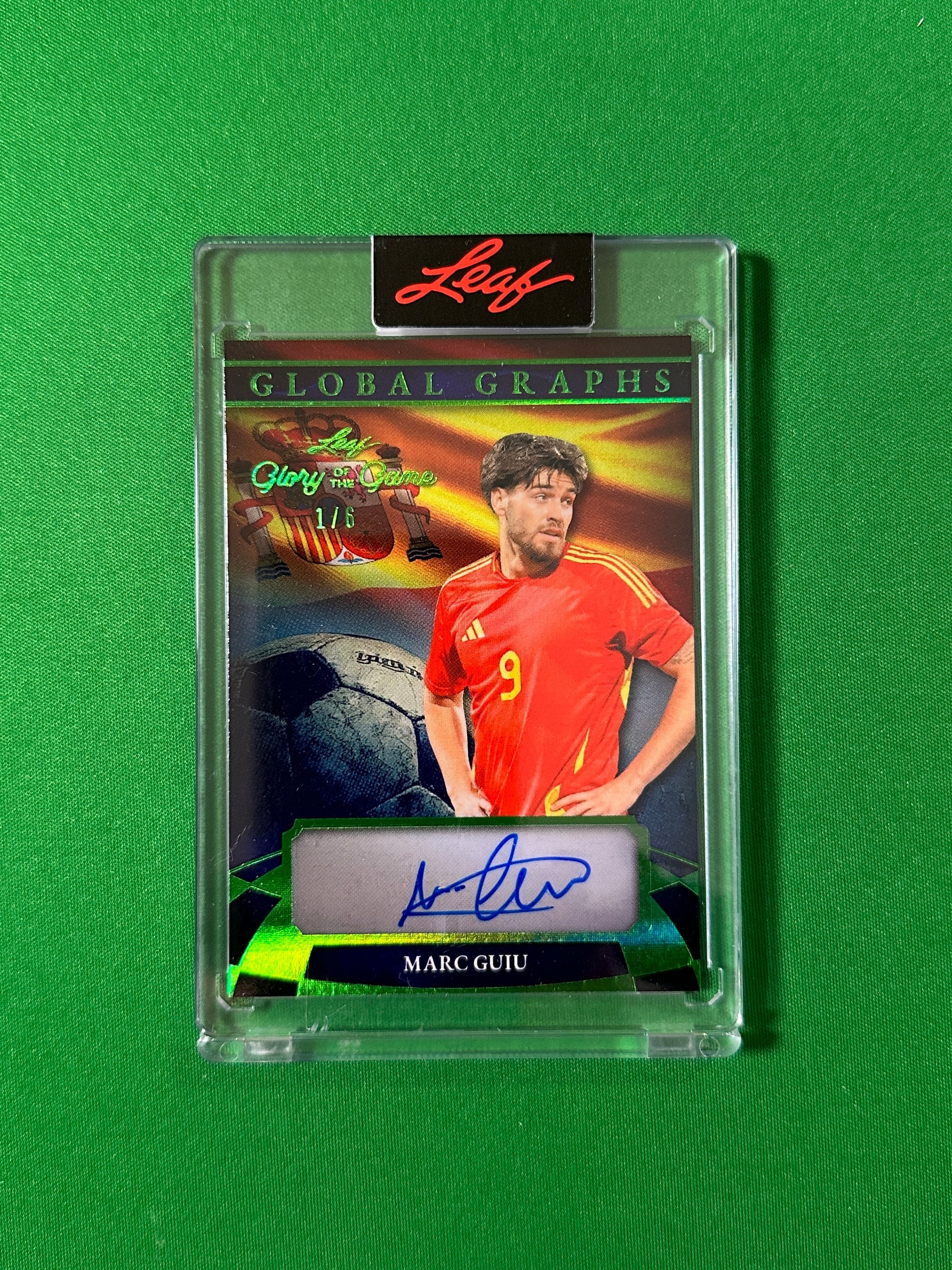 Marc Guiu Autograph 1/6 Spain Leaf Glory of the Game 2026 football card Front