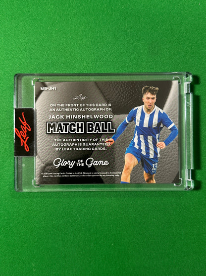 Jack Hinshelwood Autograph 1/5 Brighton & Hove Albion Leaf Glory of the Game 2026 football card back