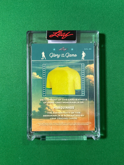 Marquinhos Relic 14/20 Brazil Leaf Glory of the Game 2026 football card back