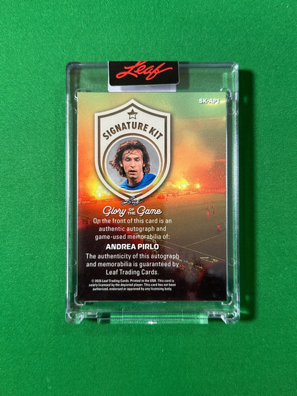 Andrea Pirlo Autograph Relic 3/25 Italy Leaf Glory of the Game 2026 football card back