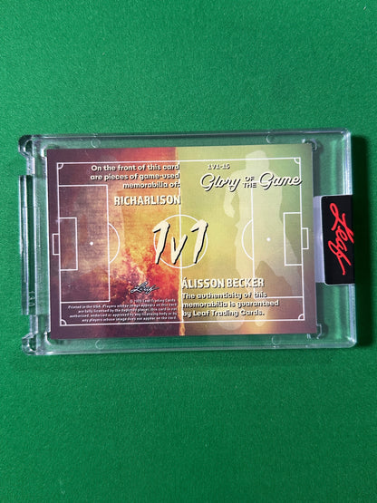Richarlison & Alisson Becker Relic 22/35 Brazil Leaf Glory of the Game 2026 football card back
