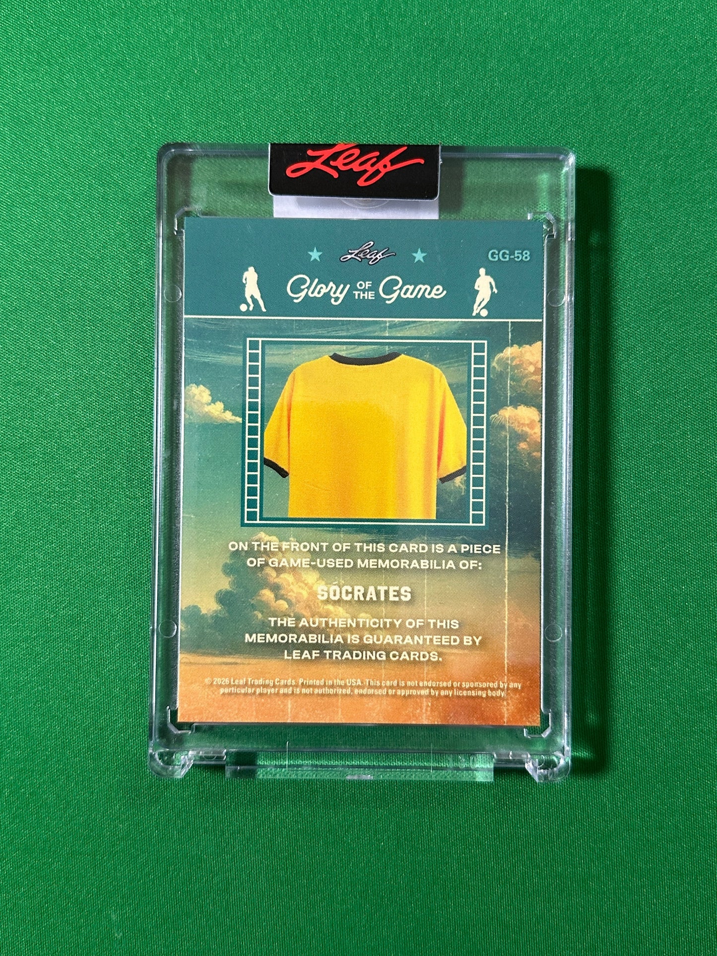 Socratis Relic 6/20 Greece Leaf Glory of the Game 2026 football card back