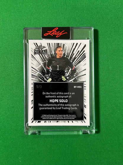 Hope Solo Autograph 1/3 USA Leaf Glory of the Game 2026 football card back