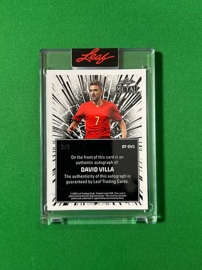 David Villa Autograph 3/9 Spain Leaf Glory of the Game 2026 football card back