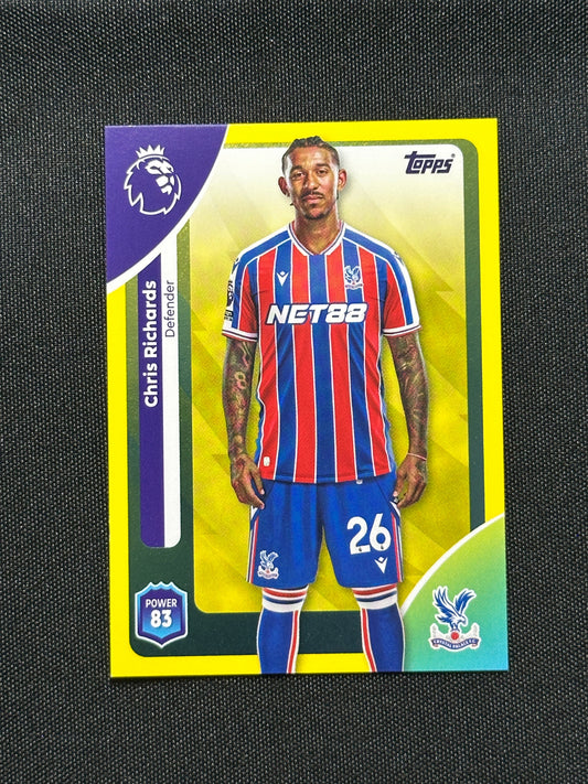 Chris Richards Yellow Parallel Base - Topps Premier League 2026