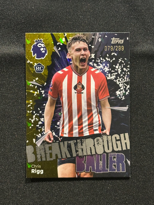 Chris Rigg Numbered Parallel 079/299 - Topps Premier League 2026
