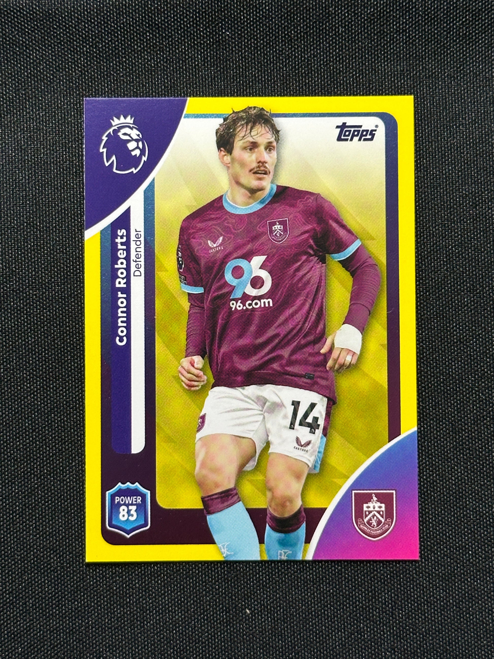 Connor Roberts Yellow Parallel Base - Topps Premier League 2026