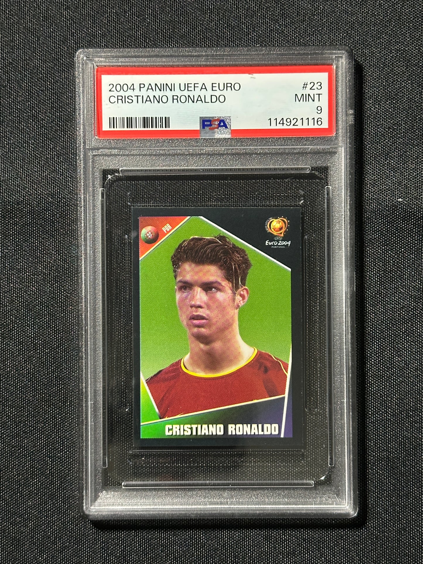 Cristiano Ronaldo Sticker - 2004 Panini EURO - PSA 9