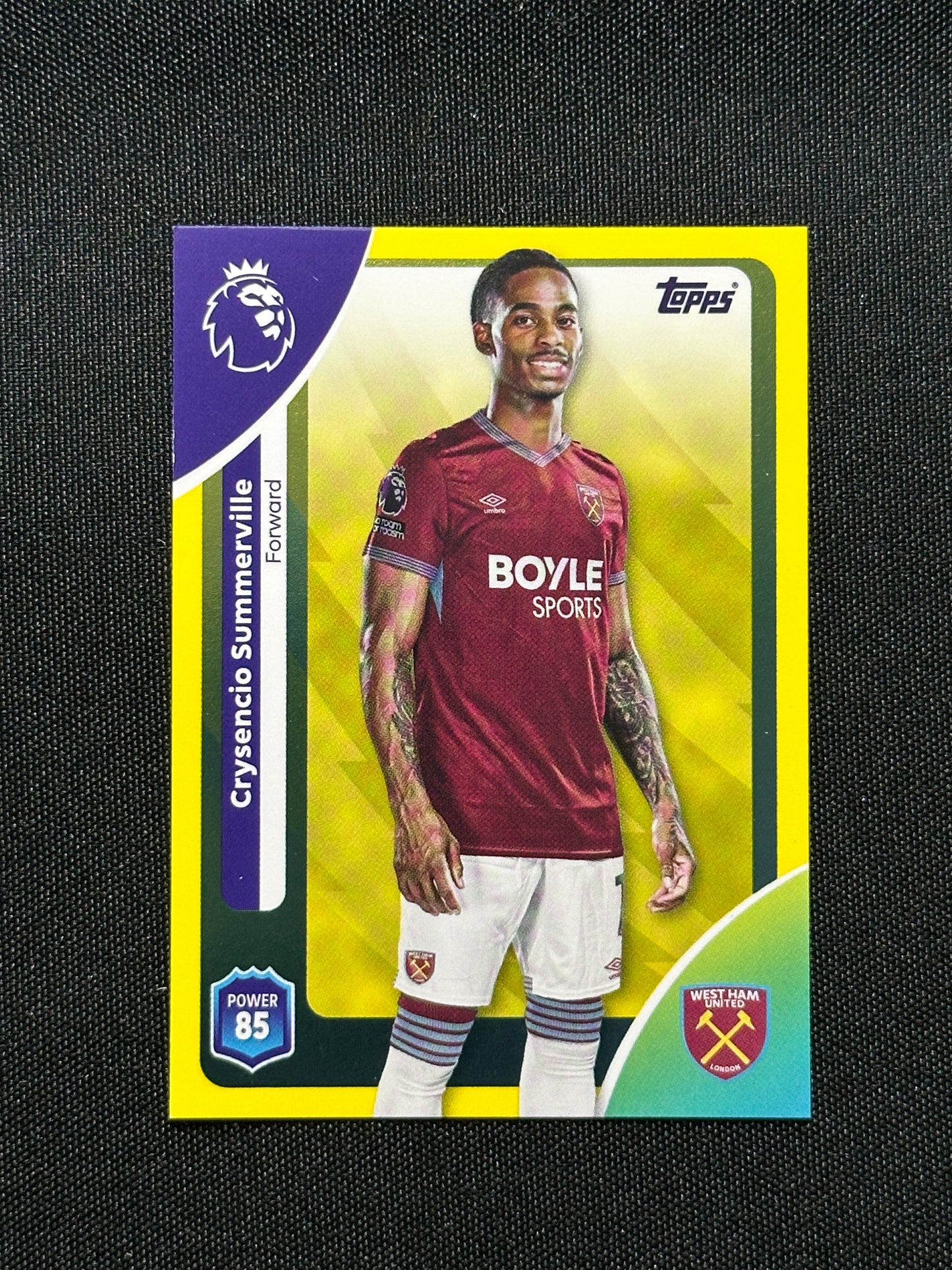 Crysencio Summerville Yellow Parallel Base - Topps Premier League 2026