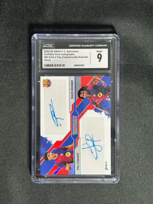 Jules Kounde & Pau Cubarsi Dual Autograph 13/15 - DAKA Barcelona 2024/25