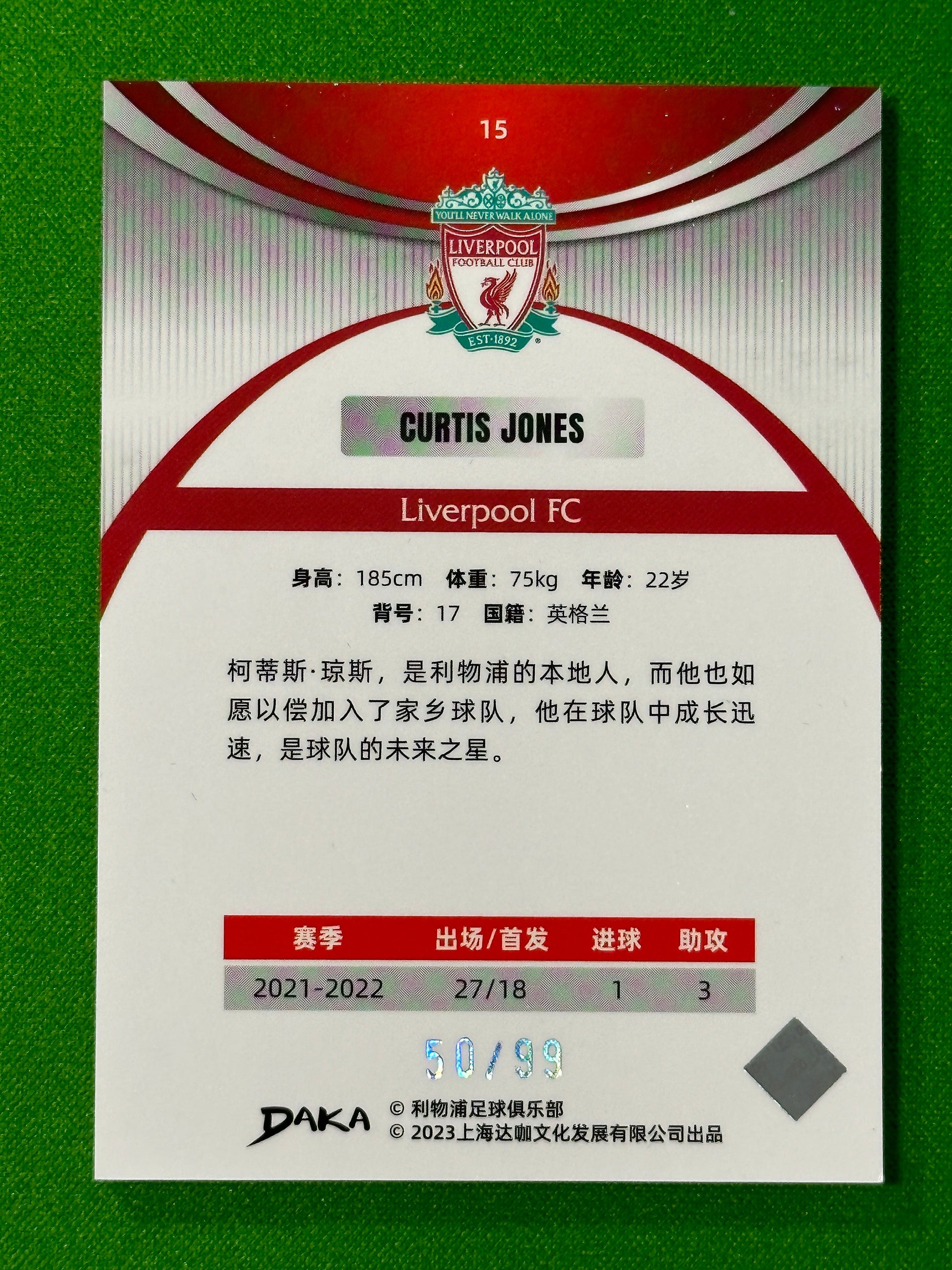 Curtis Jones 50/99 - DAKA Liverpool Ineffable 2022/23 Back