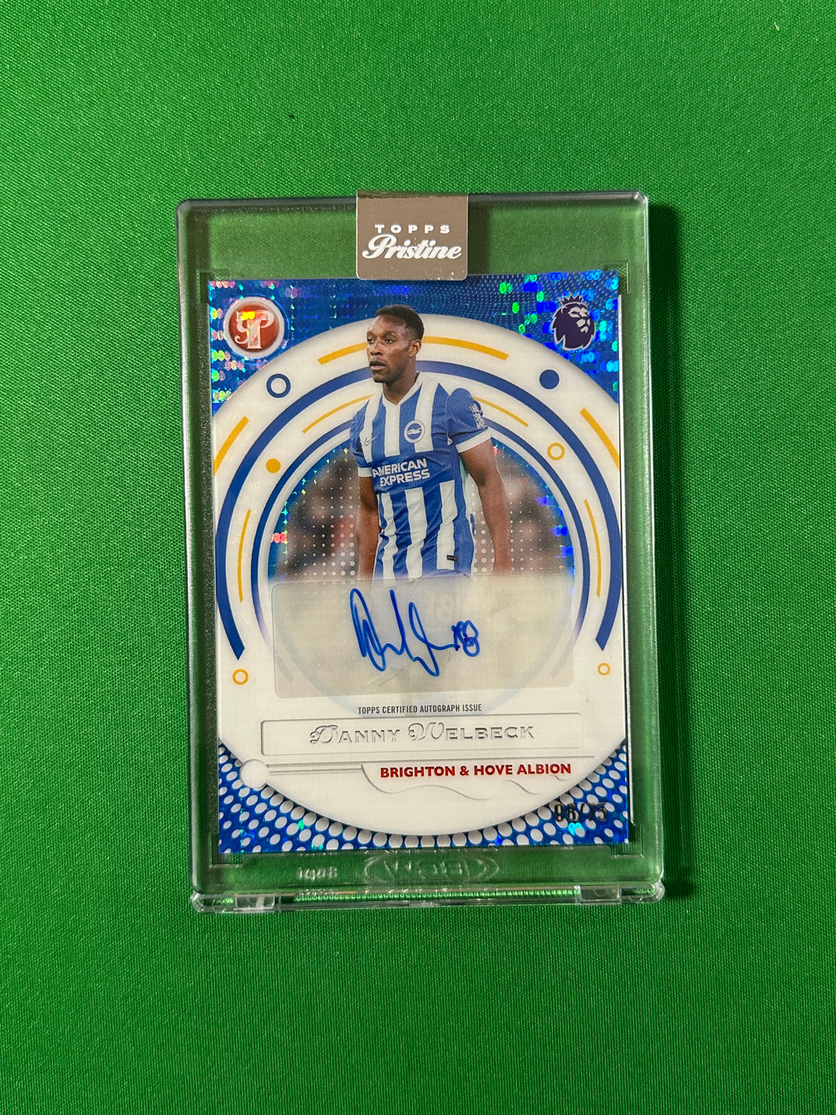 Danny Welbeck Autograph 08/75 Brighton & Hove Albion Topps PL Pristine 2025/26 football card