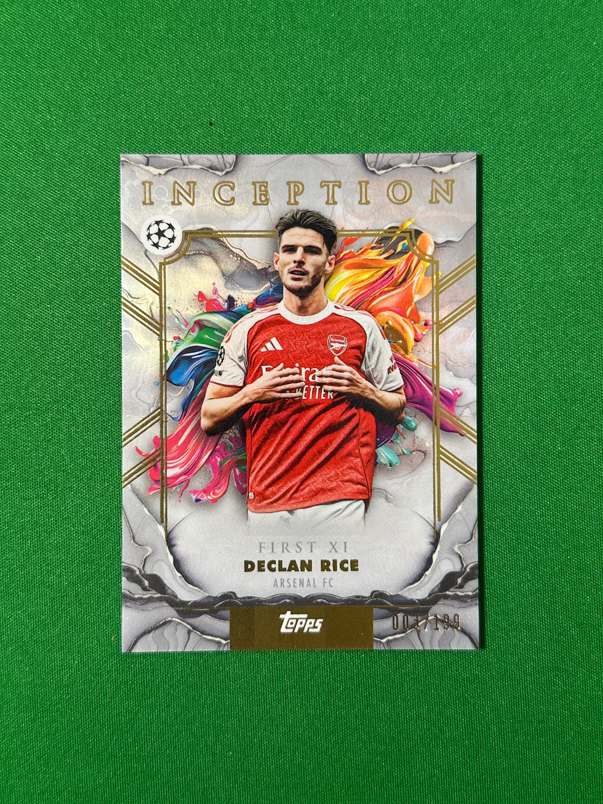 Declan Rice Parallel 003/199 Arsenal FC Topps PL Inception 2025/26 football card