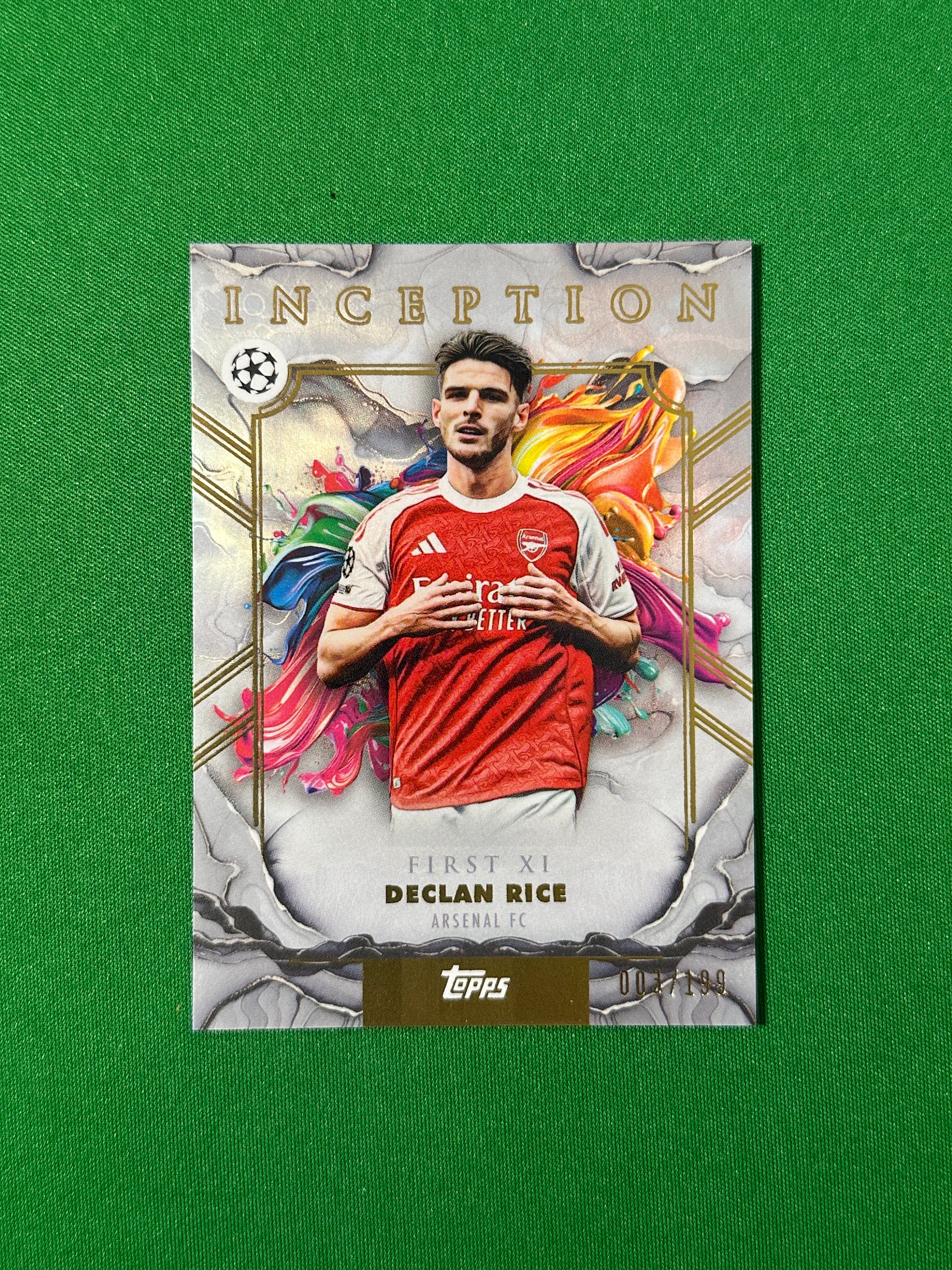 Declan Rice Parallel 003/199 Arsenal FC Topps PL Inception 2025/26 football card