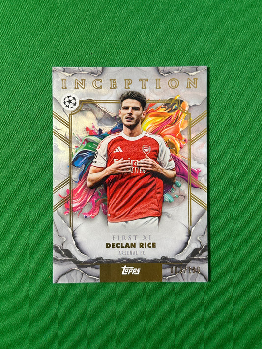 Declan Rice Parallel 003/199 Arsenal FC Topps PL Inception 2025/26 football card