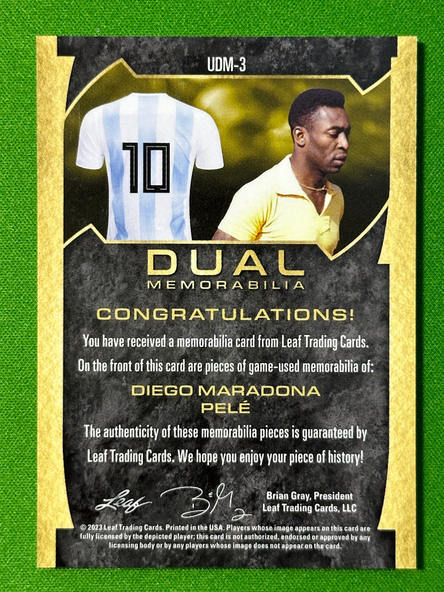 Diego-Maradona-Pele-Game-Used-Dual-Memorabilia-01-30-Leaf-Ultimate-Soccer-20223