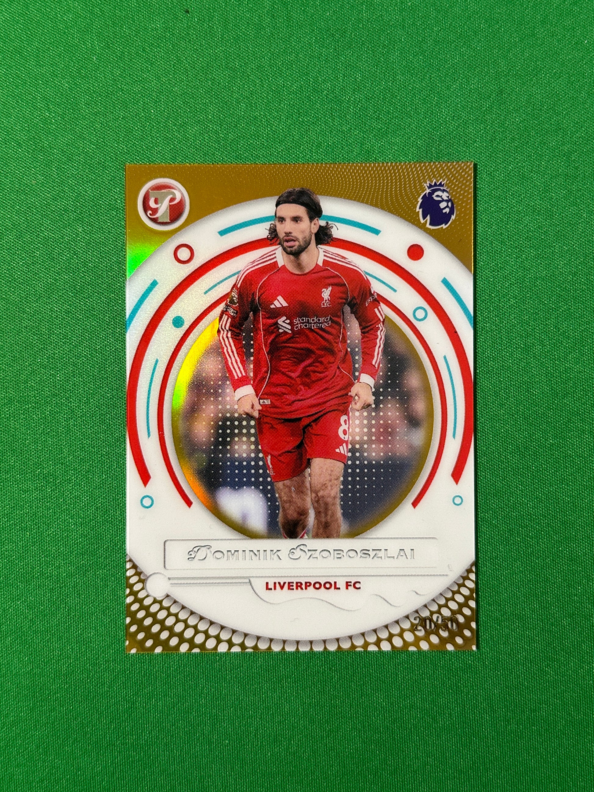 Dominik Szoboszlai Gold Parallel 20/50 Liverpool FC Topps PL Pristine 2025/26 football card