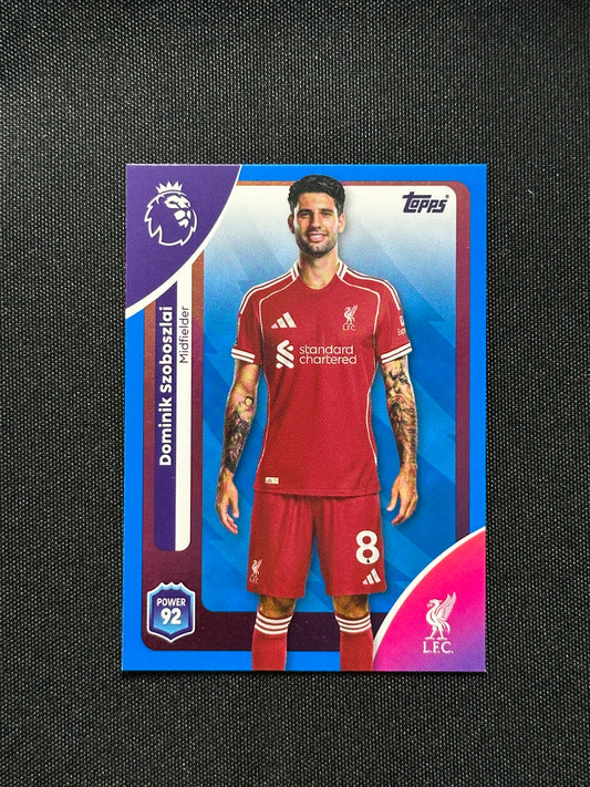 Dominik Szobszlai Blue Parallel Base - Topps Premier League 2026
