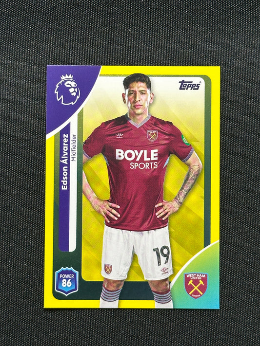 Edson Alvarez Yellow Parallel Base - Topps Premier League 2026