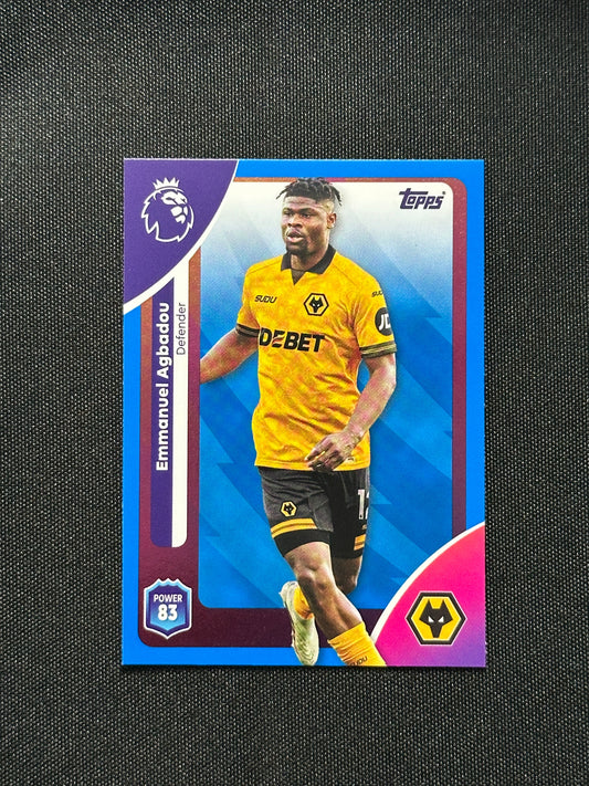 Emmanel Agbadou Blue Parallel Base - Topps Premier League 2026