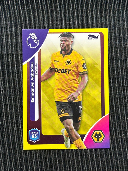 Emmanel Agbadou Yellow Parallel Base - Topps Premier League 2026