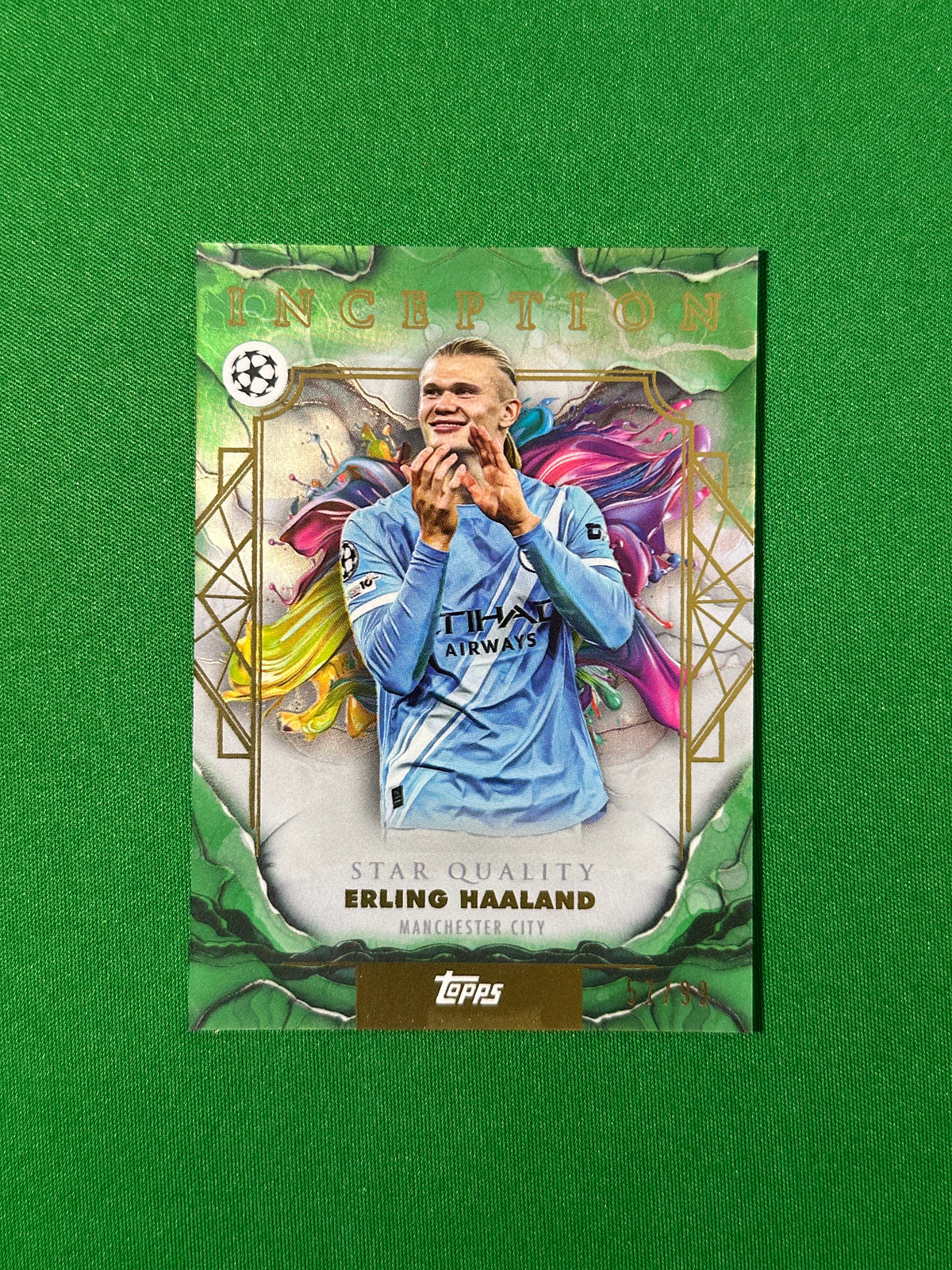 Erling Haaland Parallel 57/99 Manchester City Topps PL Inception 2025/26 football card