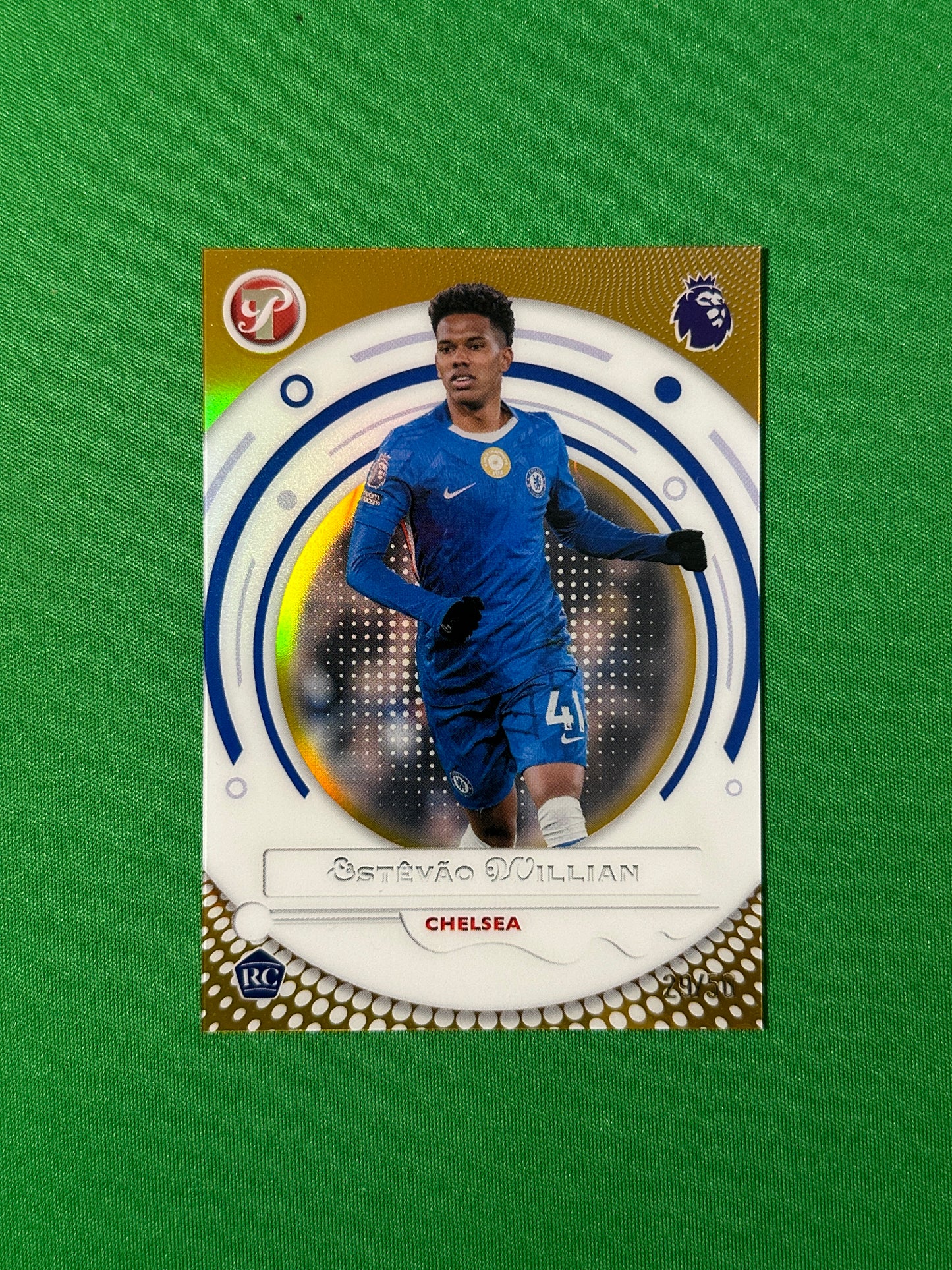 Estêvão Willian Gold Parallel 29/50 Chelsea Topps PL Pristine 2025/26 football card