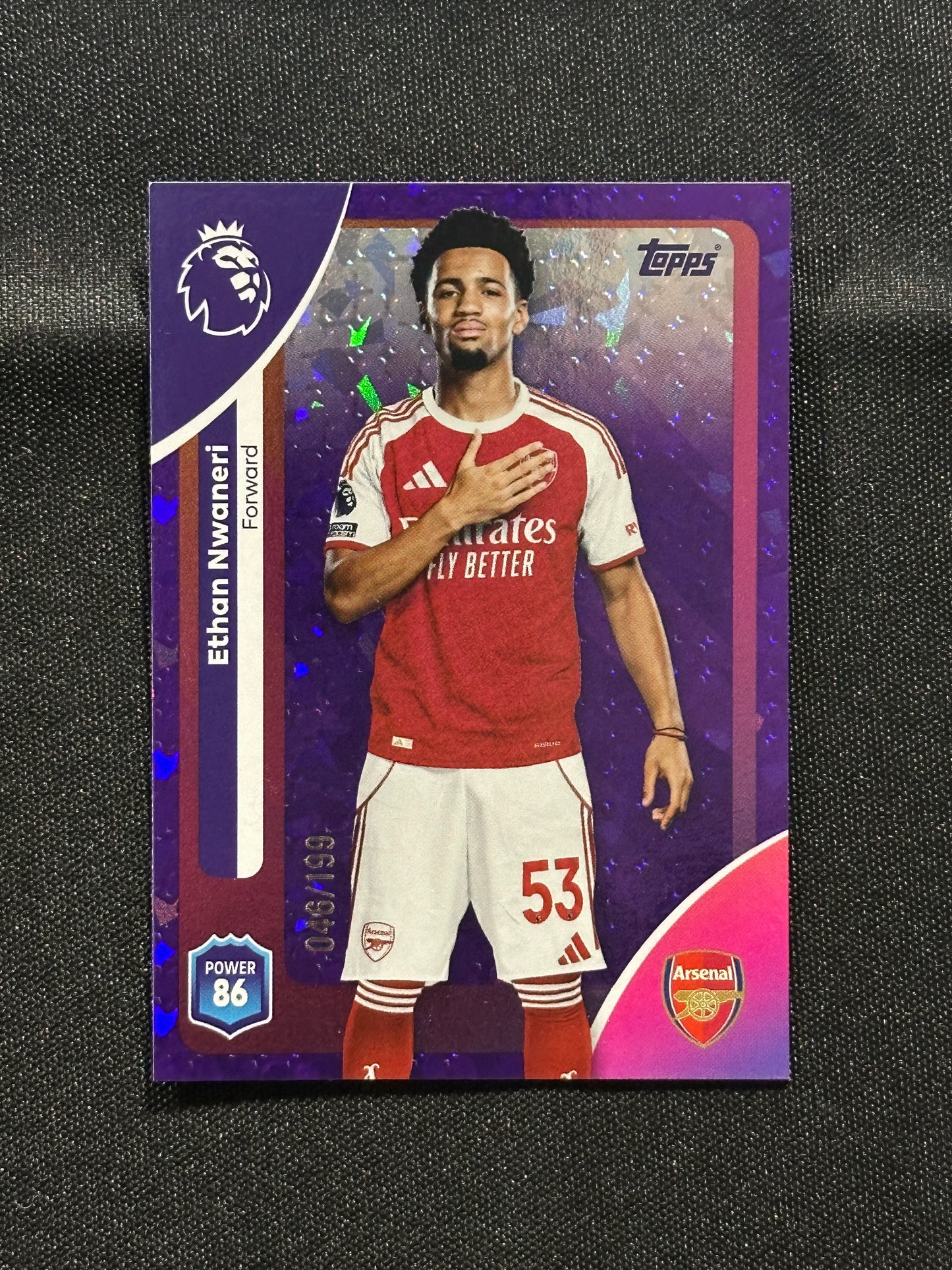 Ethan Nwaneri  Numbered Parallel 046/199 - Topps Premier League 2026