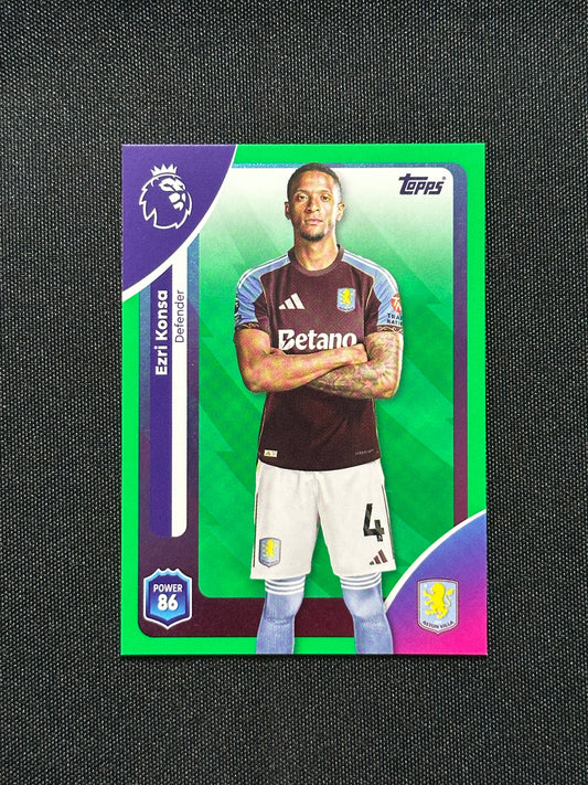 Ezri Konsa Green Parallel Base - Topps Premier League 2026