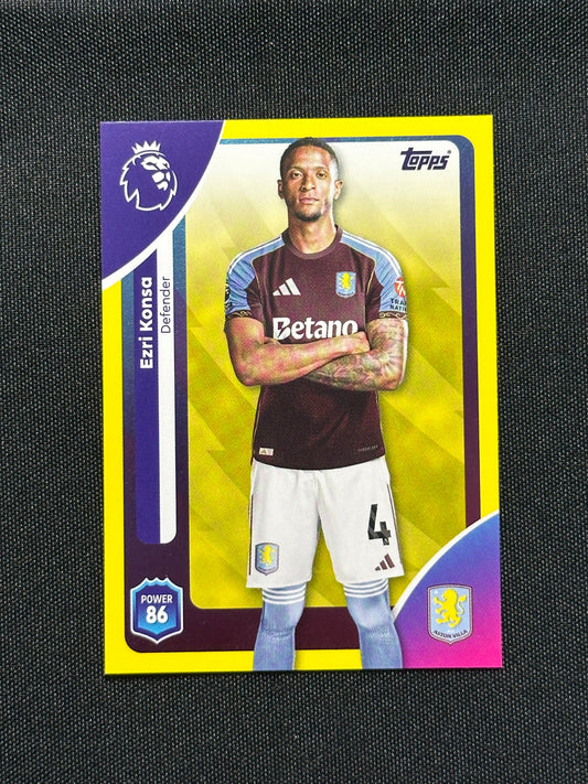 Ezri Konsa Yellow Parallel Base - Topps Premier League 2026