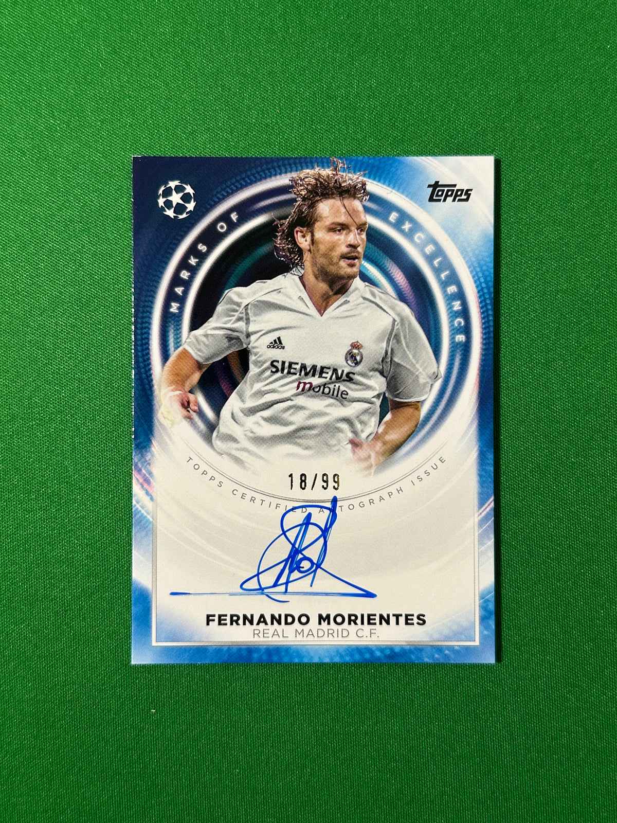 Fernando Morientes Autograph 18/99 Real Madrid C.F. Topps PL Inception 2025/26 football card