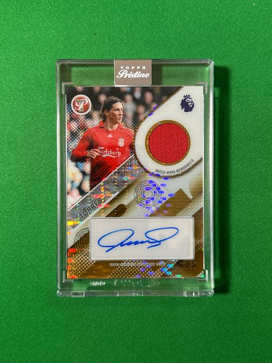 Fernando Torres Autograph Relic 03/50 Liverpool FC Topps PL Pristine 2025/26 football card