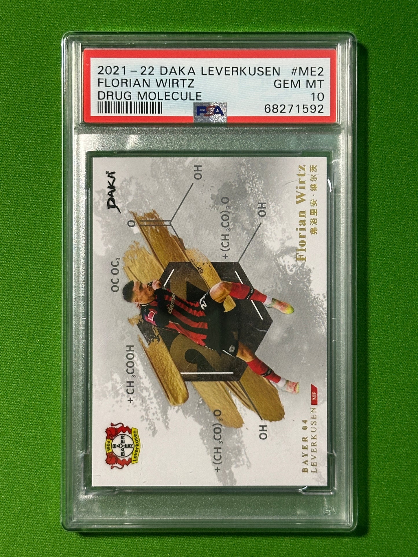 Florian Wirtz Drug Molecule 12/25 - DAKA Bayer Leverkusen 2021-22 - PSA 10