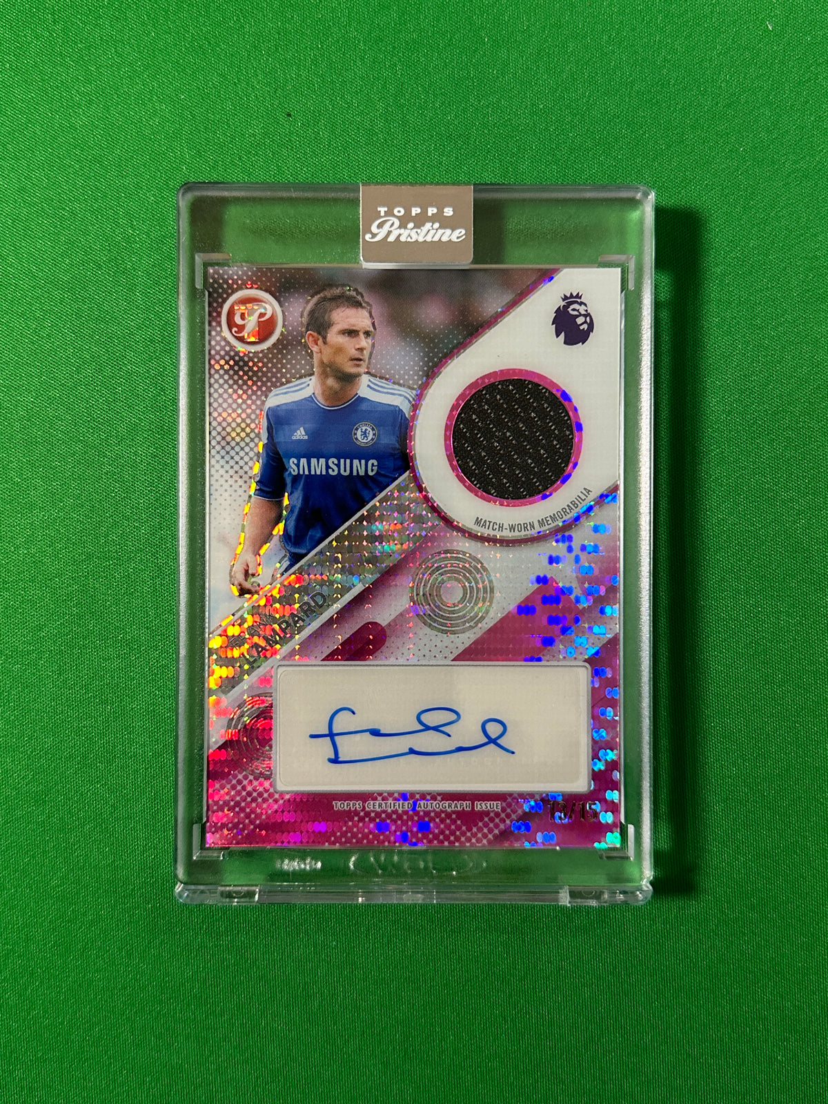 Frank Lampard Autograph Relic 13/15 Chelsea Topps PL Pristine 2025/26 football card