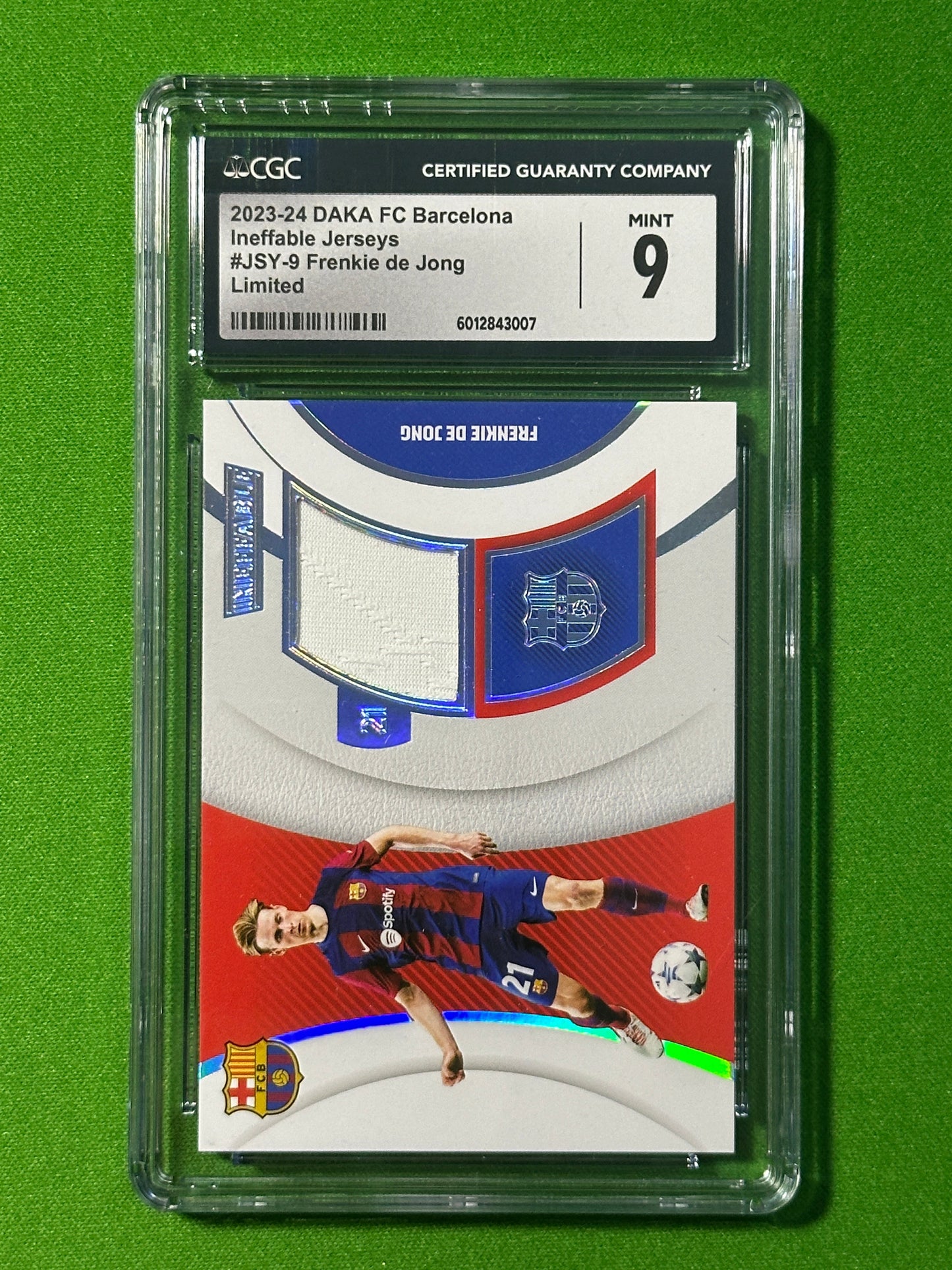 Frenkie De Jong Patch 07/50 - DAKA Barcelona One & Two 2023-24 - CGC 9