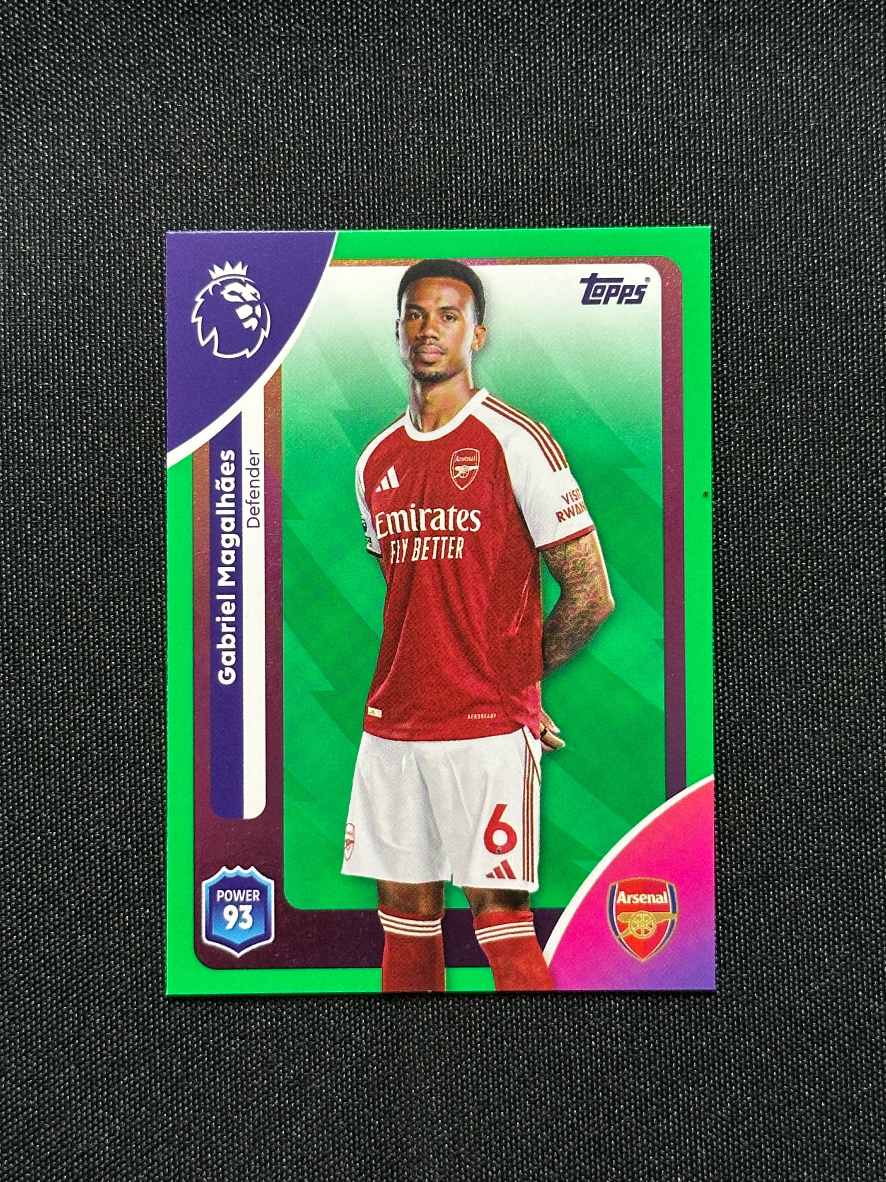 Gabriel Magalhaes Green Parallel Base - Topps Premier League 2026 ...