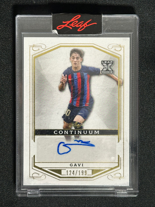 Gavi Autograph 124/199 - Leaf Continuum Soccer 2022