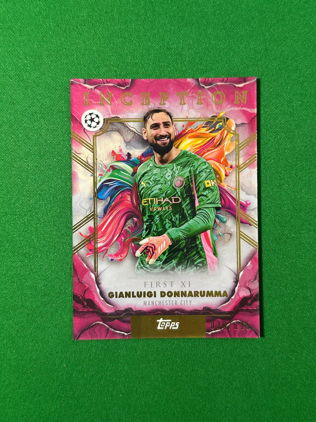 Gianluigi Donnarumma Parallel 030/125 Manchester City Topps PL Inception 2025/26 football card